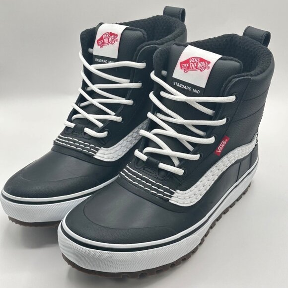 Vans Other - Vans Standard Mid MTE Snow Waterproof Boots Black White Men’s Size 8 Women 9 New